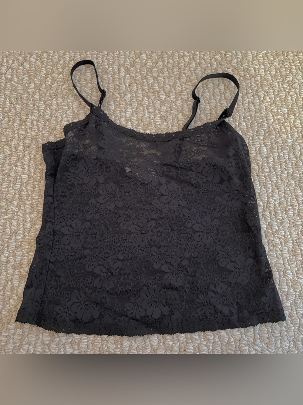 PINK Victoria's Secret Black Lace Cami Tank